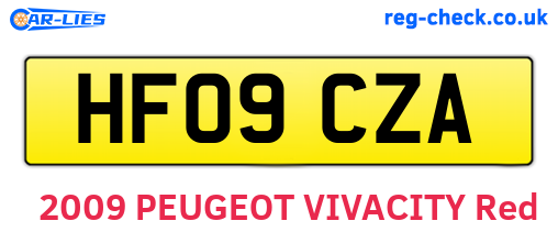 HF09CZA are the vehicle registration plates.