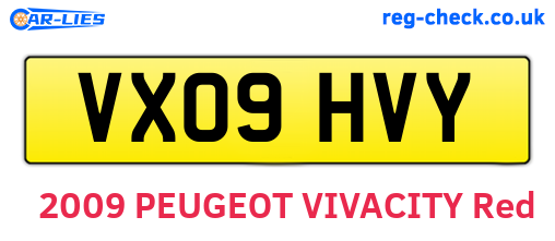 VX09HVY are the vehicle registration plates.
