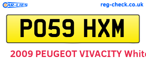PO59HXM are the vehicle registration plates.