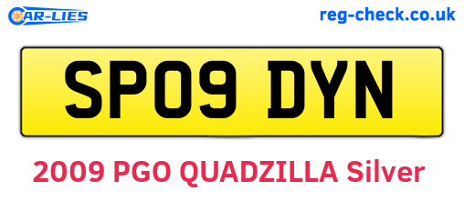 SP09DYN are the vehicle registration plates.