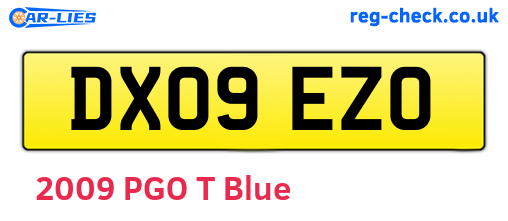 DX09EZO are the vehicle registration plates.