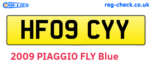 HF09CYY are the vehicle registration plates.