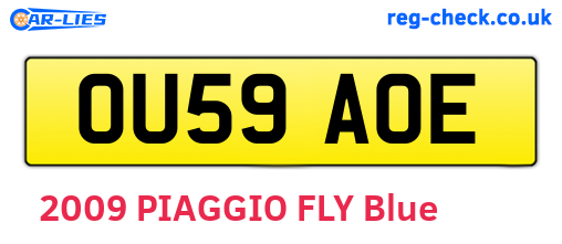 OU59AOE are the vehicle registration plates.