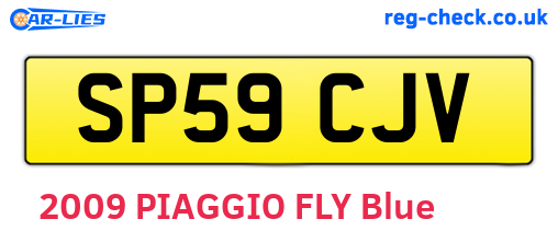 SP59CJV are the vehicle registration plates.