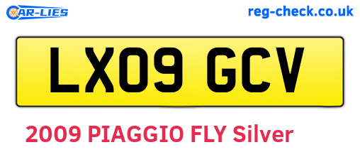 LX09GCV are the vehicle registration plates.
