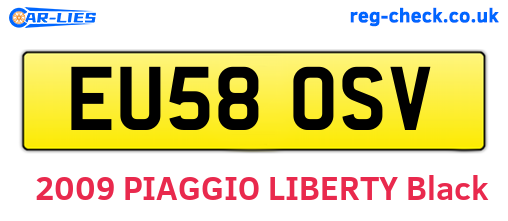 EU58OSV are the vehicle registration plates.