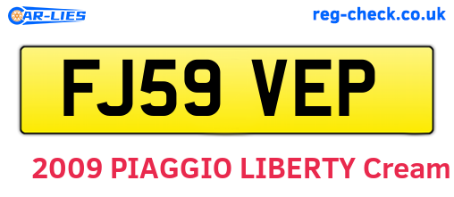 FJ59VEP are the vehicle registration plates.