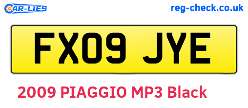 FX09JYE are the vehicle registration plates.