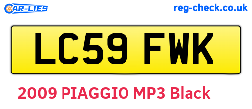 LC59FWK are the vehicle registration plates.