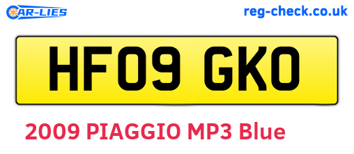 HF09GKO are the vehicle registration plates.