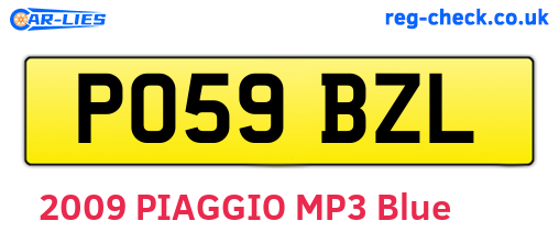 PO59BZL are the vehicle registration plates.