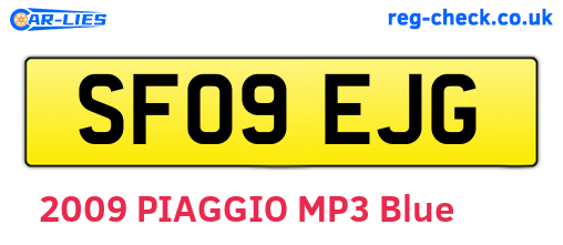 SF09EJG are the vehicle registration plates.