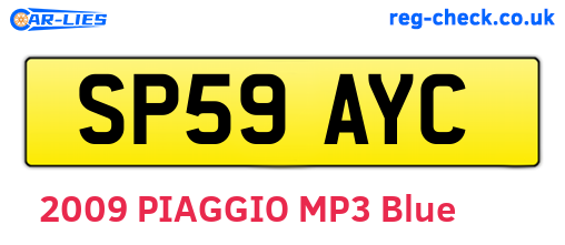 SP59AYC are the vehicle registration plates.