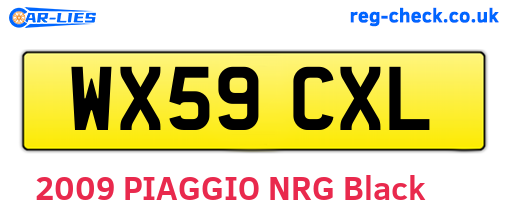 WX59CXL are the vehicle registration plates.