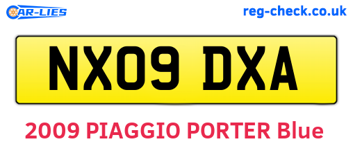 NX09DXA are the vehicle registration plates.