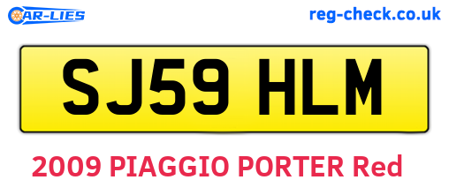 SJ59HLM are the vehicle registration plates.