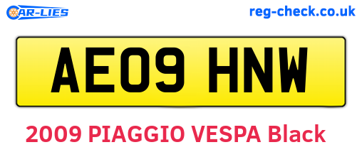 AE09HNW are the vehicle registration plates.