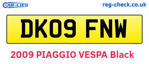 DK09FNW are the vehicle registration plates.