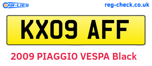 KX09AFF are the vehicle registration plates.