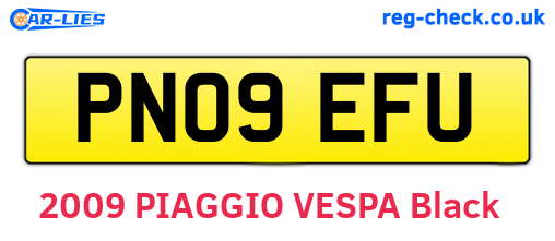 PN09EFU are the vehicle registration plates.
