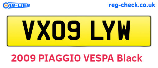 VX09LYW are the vehicle registration plates.