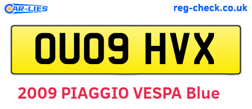 OU09HVX are the vehicle registration plates.
