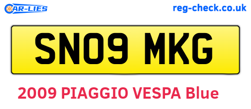 SN09MKG are the vehicle registration plates.
