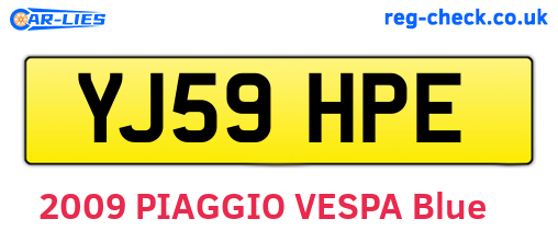 YJ59HPE are the vehicle registration plates.