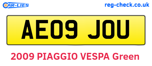 AE09JOU are the vehicle registration plates.