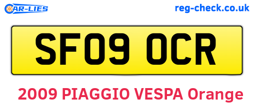 SF09OCR are the vehicle registration plates.