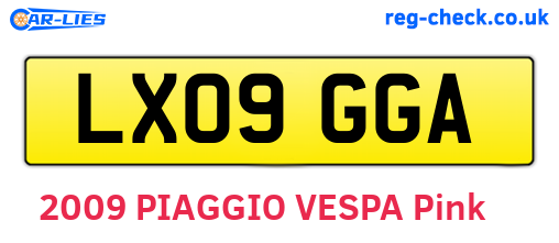 LX09GGA are the vehicle registration plates.