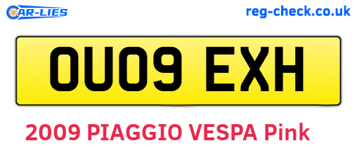 OU09EXH are the vehicle registration plates.