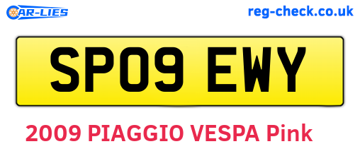 SP09EWY are the vehicle registration plates.
