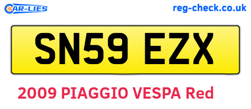 SN59EZX are the vehicle registration plates.
