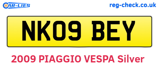 NK09BEY are the vehicle registration plates.