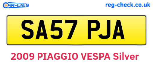 SA57PJA are the vehicle registration plates.