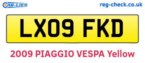 LX09FKD are the vehicle registration plates.