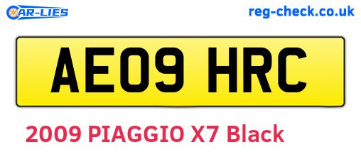 AE09HRC are the vehicle registration plates.