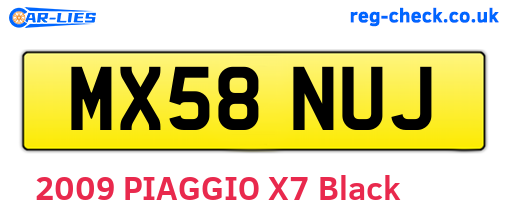 MX58NUJ are the vehicle registration plates.