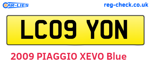 LC09YON are the vehicle registration plates.