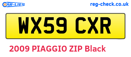 WX59CXR are the vehicle registration plates.