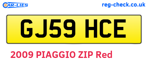 GJ59HCE are the vehicle registration plates.