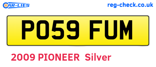 PO59FUM are the vehicle registration plates.