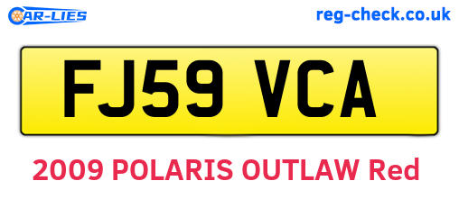 FJ59VCA are the vehicle registration plates.