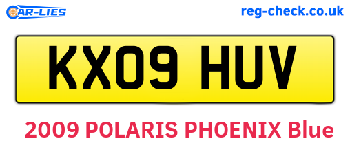 KX09HUV are the vehicle registration plates.