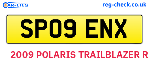 SP09ENX are the vehicle registration plates.