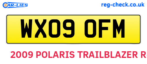 WX09OFM are the vehicle registration plates.