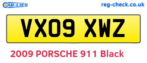 VX09XWZ are the vehicle registration plates.