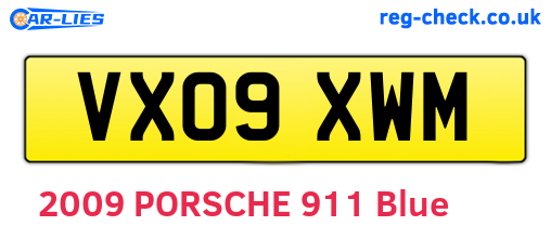VX09XWM are the vehicle registration plates.