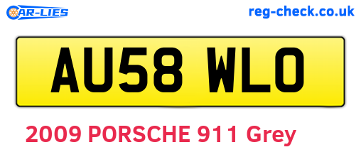 AU58WLO are the vehicle registration plates.